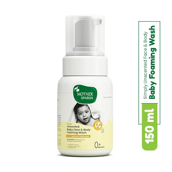 Netmeds | Mother Sparsh Simply Unscented Baby Face and Body Foaming Wash 150 ml