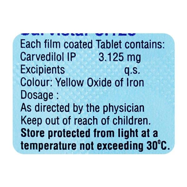 CARVISTAR 3.125 Tablet 15's - Hypertension-Bet