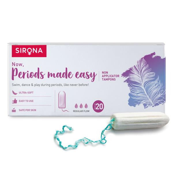 Netmeds | Sirona Now Periods Made Easy Non-Applicator Tampons - Regular Flow 1's