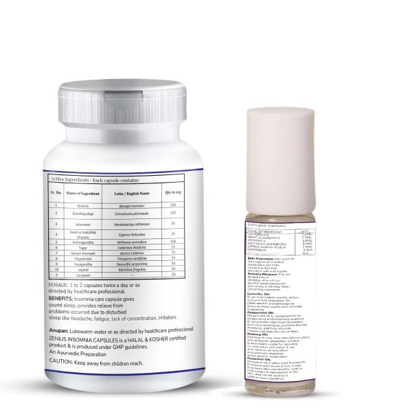 Zenius Relaxo Kit (Zenius Insomnia Capsule 60's + Zenius Relaxo Roll On 25 ml) - Roll-On/Patch