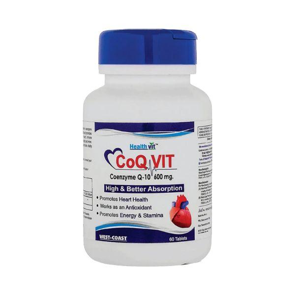 Healthvit High Absorption CoQ Vit Coenzyme Q-10 - 600 mg-Capsules 60's - General Health