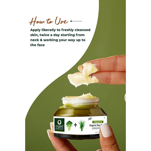 Organic Harvest Vitamin A Day Cream with Broccoli, Reduces Wrinkles 50gm - Day Cream