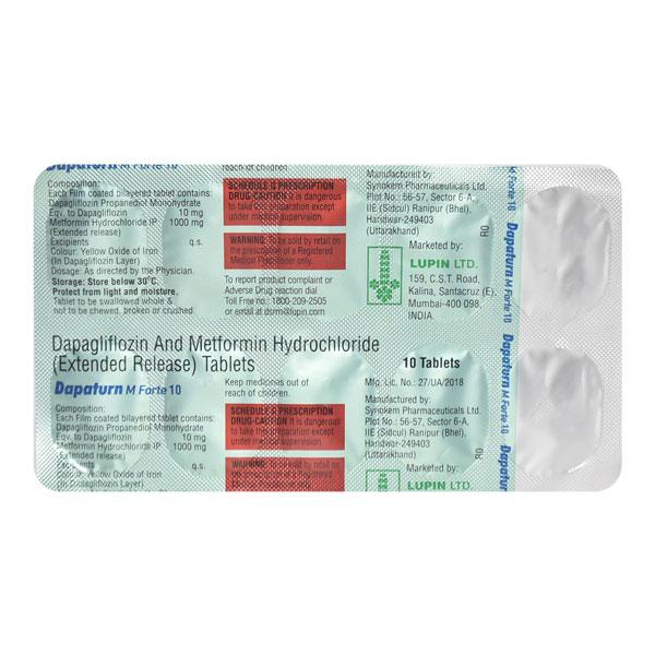 DAPATURN M FORTE 10 Tablet 10's - Diabetes-Ant