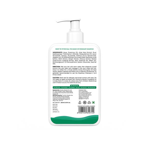 Aravi Organic Rosemary Hair Growth Shampoo For Healthy Hair and Nourish Your Scalp 200 ml - Shampoos