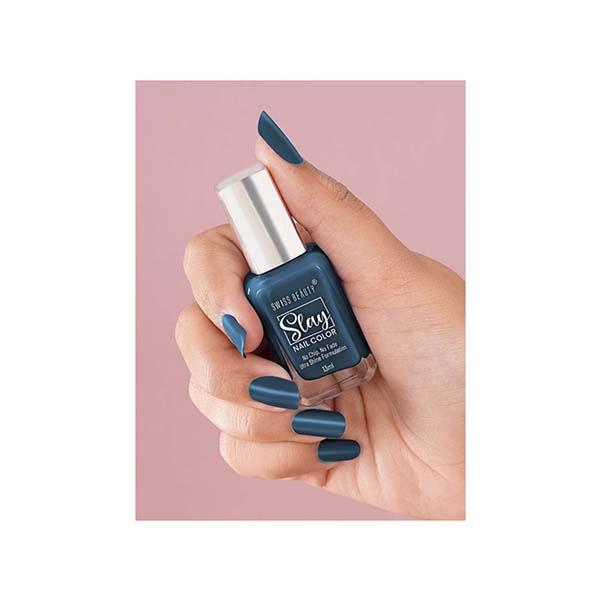 Swiss Beauty Slay Nail Color, Shade - London Blu 13 gm - Nail Polish