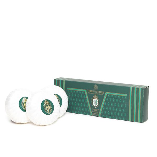 Netmeds | Truefitt and Hill West Indian Lime Bath and Body Soap Essential Grooming Collection For Men 150gm 3's