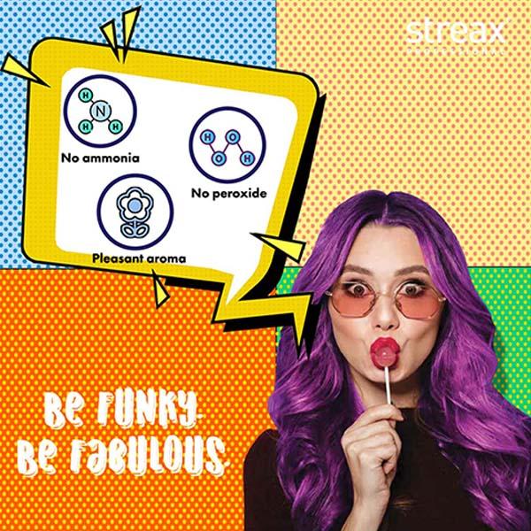 Streax Professional Hold & Play Funky Colours - Oomphy Orange Hair Colour 100 gm - Crème