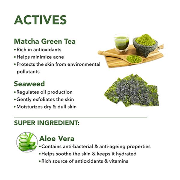 Skivia Matcha Green Tea Face Mask With Aloe Vera & Seaweed -For All Skin Types Unisex 50 gm - Masks & Peels