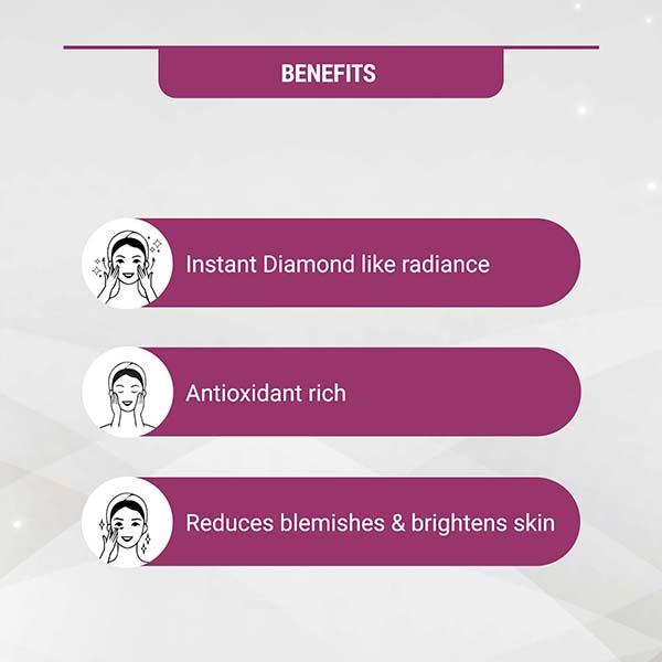 Lotus Herbals Radiant Diamond Cellular Radiance 4 Facial Kit 148 Gm - Facial Kits