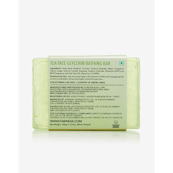 Fabessentials Tea Tree Glycerin Bathing Bar 100 gm - Soaps