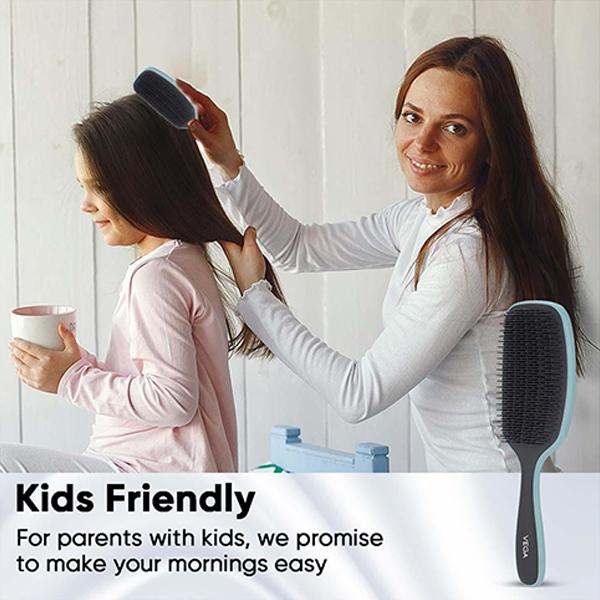 Vega Detangler Hair Brush for Men and Women with Ball-Tipped Bristels, Travel-Friendly (DTB-08) 130 gm - Hair Brushes