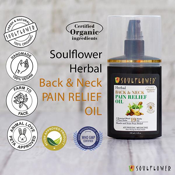 Soulflower Back & Neck Pain Relief Oil 120 ml - Massage Oils