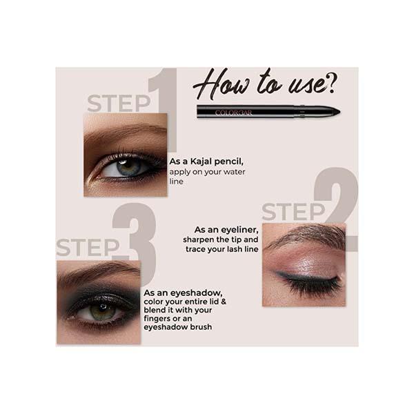 Colorbar Ultimate Stunner Kajal Black Beauty - 01 1.8 gm - Kajal & Kohls