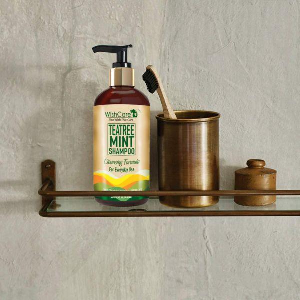 WishCare Tea Tree Mint Shampoo - Anti Dandruff Shampoo - Cleansing Formula 300 ml - Shampoos