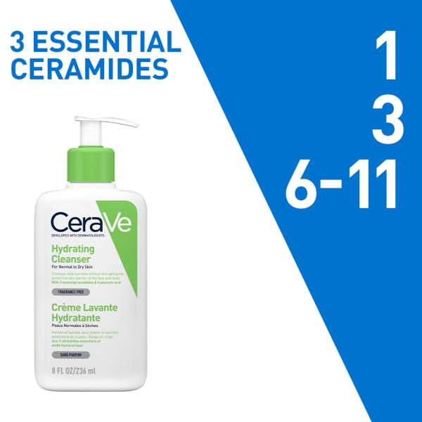 CeraVe Hydrating Cleanser For Normal To Dry Skin 236 ml - Face Wash & Cleansers