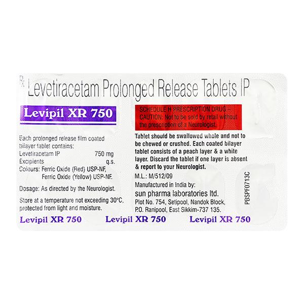 LEVIPIL XR 750mg Tablet 10's - Epilepsy/Convulsion-Ant