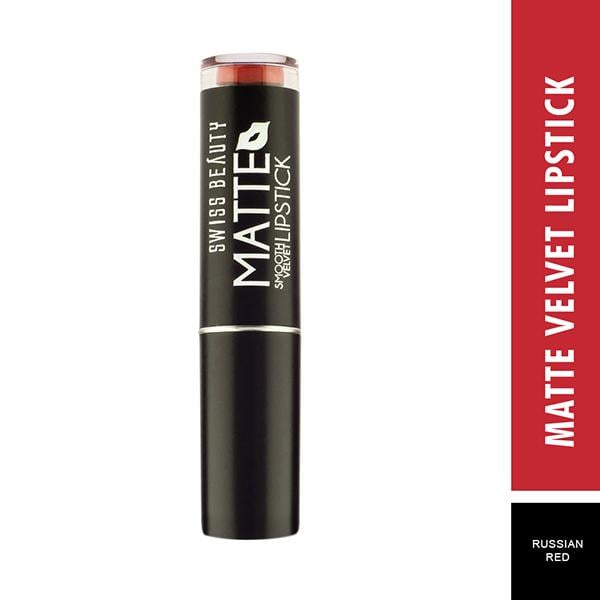 Swiss Beauty Smooth Velvet Matte Lipstick - (Russian Red) 3.2 gm - Lipsticks