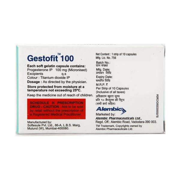 Gestofit 100mg Capsule 10'S - Hormonal Therapy-Oes