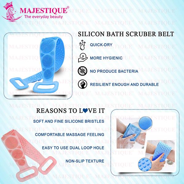 Majestique Bath Silicone Shower Scrubber Easy Clean Exfoliating Body Loofah, Suitable For All Kinds 1's - Loofahs & Sponges