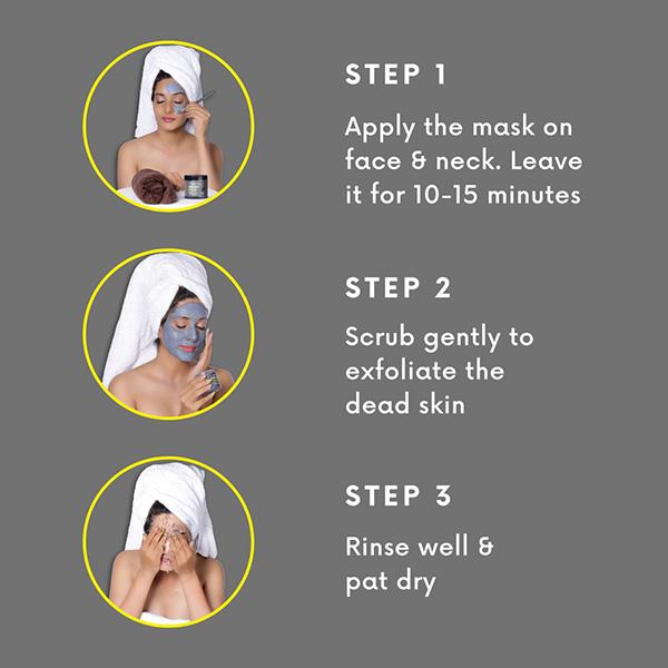 Nature Trail Charcoal Therapy Face Mask with Kaolin and Bentonite clay for Deep Cleansing and Brightening 120 gm - Masks & Peels