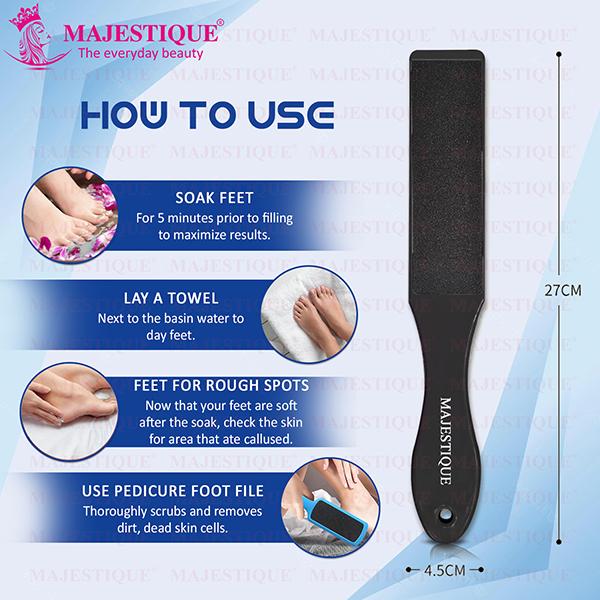 Majestique Double-Sided Foot File for Callus Removal, Smooth Feet  - Color May Vary 1's - Manicure & Pedicure Kits