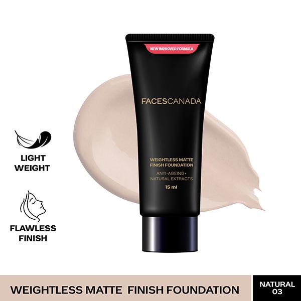 Faces Canada Weightless Matte Finish Foundation - Natural 15ml - Foundation
