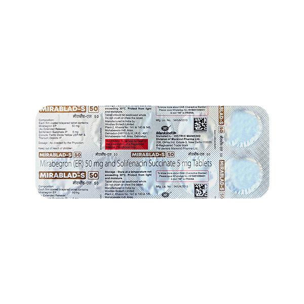MIRABLAD S 50 Tablet 10's - Bladder And Prostate Disorders-Dru