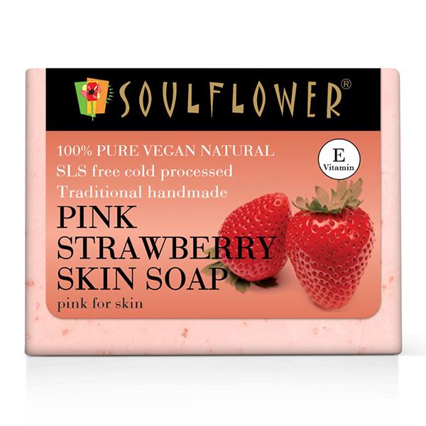 Netmeds | Soulflower Pink Strawberry Skin Soap 150 gm