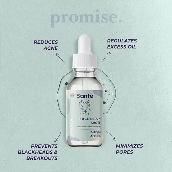 Sanfe Promise Face Serum Shots Salicylic Acid 2 Percent 30 ml - Face Serum