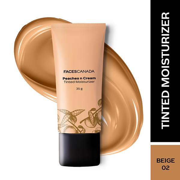 Faces Canada Peaches N Cream Tinted Moisturizer - Beige 02, Non Oily Lightly Tinted Bb Cream 35 gm - Bb & Cc Creams