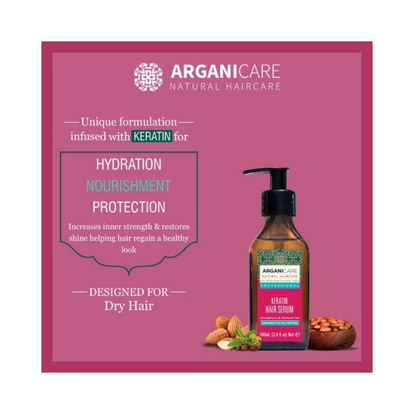 Arganicare Organic Argan Oil and Keratin Repairing Hair Serum 100 ml - Hair Serums