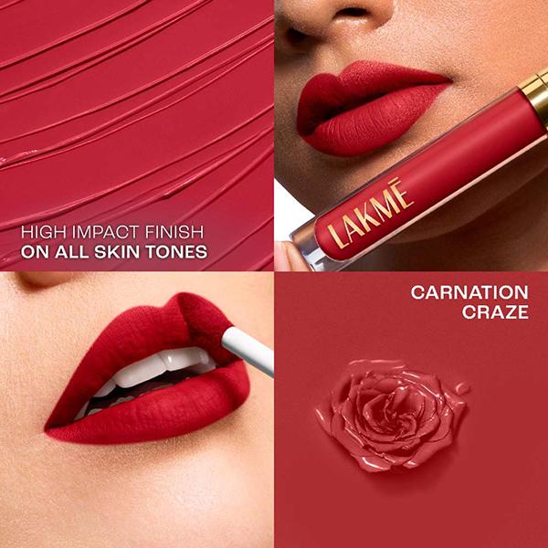 Lakme Rouge Bloom Matte Lip Liquid Carnation Craze 101 3.5 ml - Liquid Lipsticks
