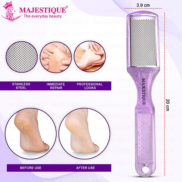 Majestique Glass Foot Scrubber And Foot Scraper, Comfortable Foot Care Tools - Multicolors 2's - Manicure & Pedicure Kits