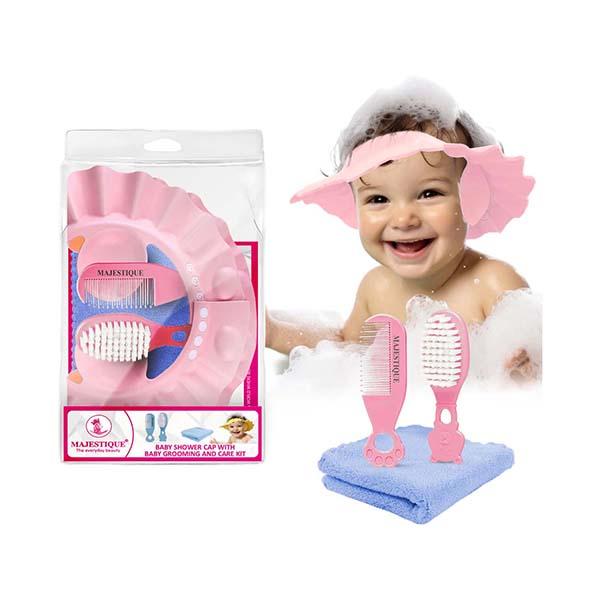 Majestique Baby Shower Cap with Baby Grooming and Care Kit, Baby Bath Accessories - 4Pcs/Multicolor 1's - Baby Grooming