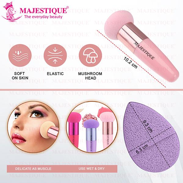 Majestique Facial Cleaning Sponge With Mushroom Makeup Sponge - Color May Vary 1's - Sponges & Applicators