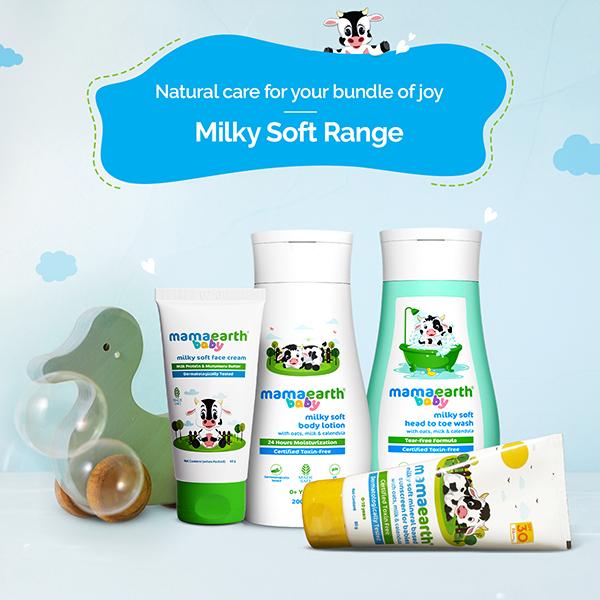 Mamaearth Milky Soft Body Lotion for Babies with Oats, Milk & Calendula 200 ml - Creams, Lotions & Oils