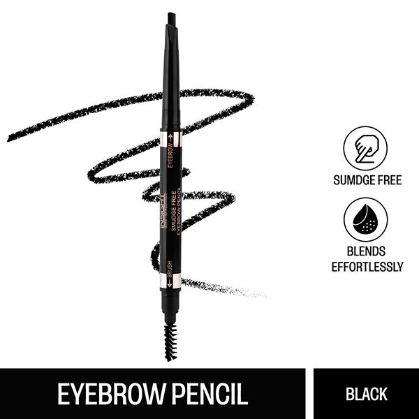 Netmeds | Insight Cosmetics Smudge Free Eyebrow Pencil - Black 0.5 gm