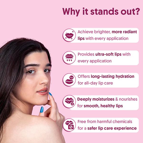 Aravi Organic Lip Lightning Beetroot Lip Balm For Nourishing and Soft Glossy Lips 8 gm - Lip Balms