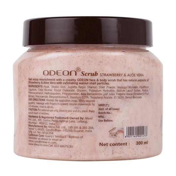 Odeon Strawberry & Aloe Vera Face And Body Scrub 300 ml - Scrubs & Exfoliants