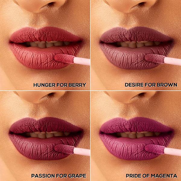 Renee Stay with Me Minis Matte Liquid Lipsticks, 01 Juicy Berries 2ml each 4's - Liquid Lipsticks