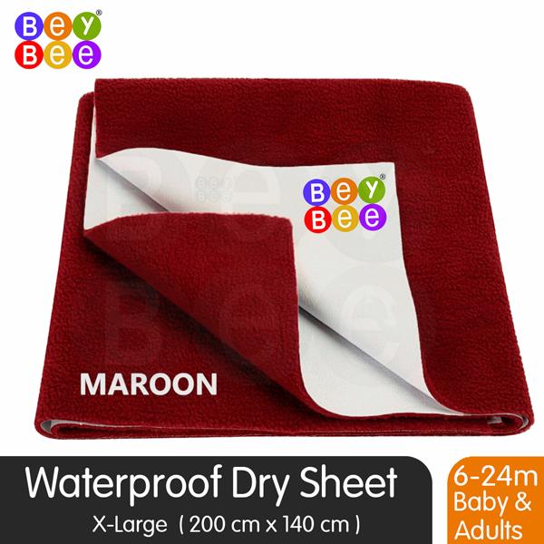 Netmeds | BeyBee Baby Care Waterproof Bed Protector Sheet - Maroon (XL) 1's