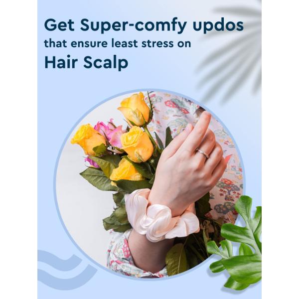 GUBB Hair Scrunchie for Women, Elastic Hair Band - Vanilla Swirl 1's - Hair Clips/Bands