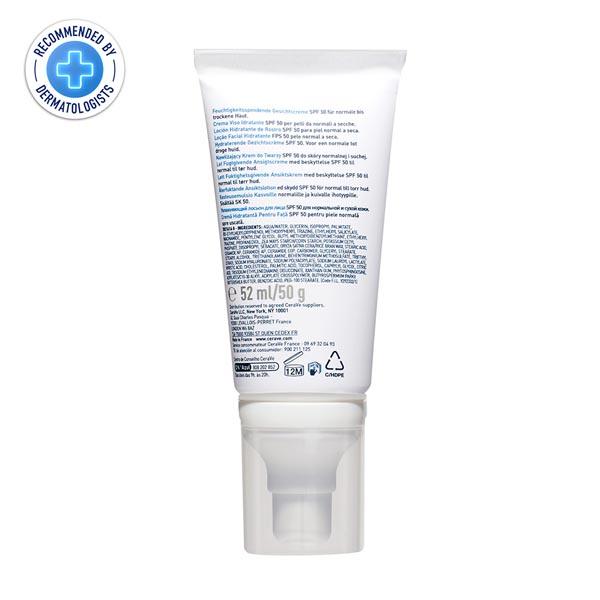 Cerave AM Facial Moisturizing Lotion - Normal to Dry Skin Day Cream With Sunscreen SPF 50 52 ml - Body Sunscreen