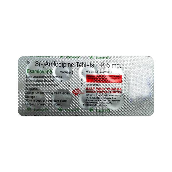 Esamlovin 5mg Tablet 10'S - Hypertension-Cal