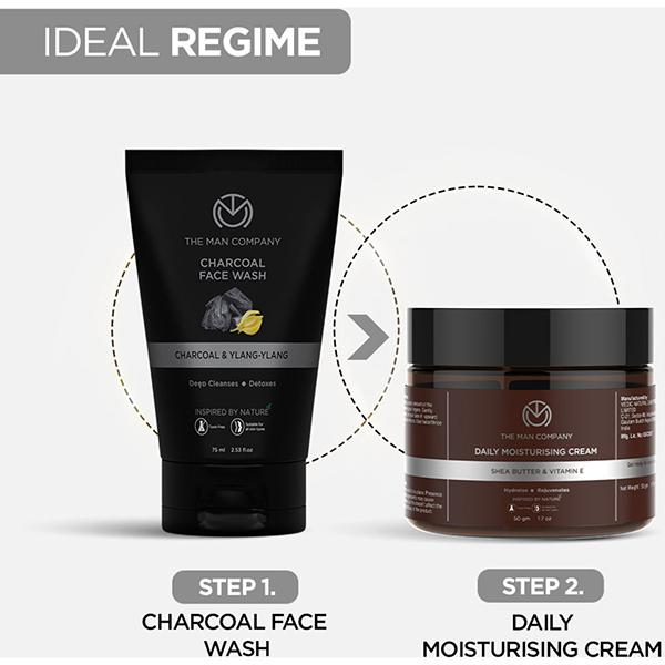 The Man Company Deep Cleansing Charcoal & Ylang - Ylang Face Wash 75ml - Face Washes