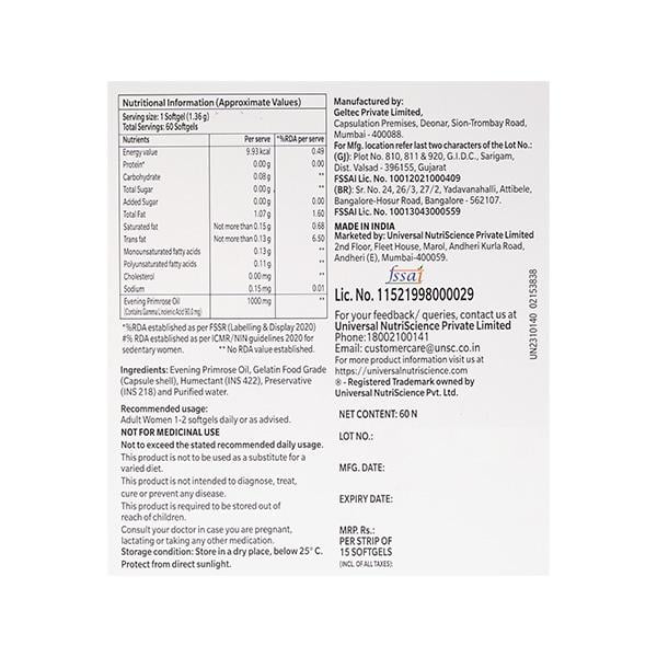 Primosa 1000 mg Capsules 15's - Nutritional Supplements