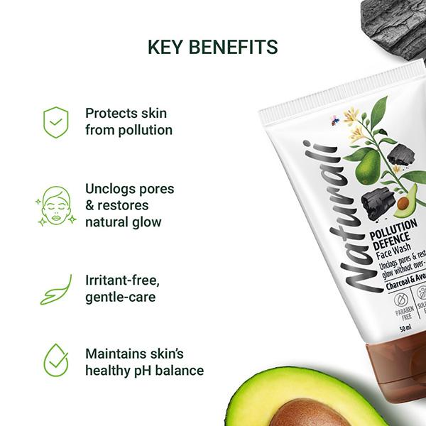 Naturali Pollution Defence Face Wash 50 ml - Face Washes