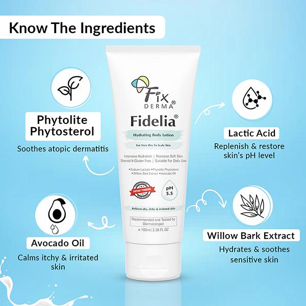 Fixderma Fidelia Hydrating Body Lotion, Moisturizer for Face and Body with Avocado Oil 100 ml - Face Moisturizers