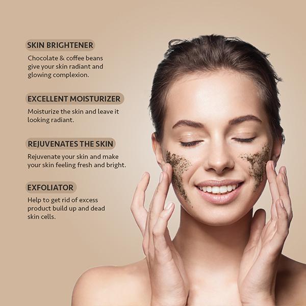 Berina Go Glow By Berina Chocolate & Coffee Beans Face Scrub 500 ml - Face Scrubs