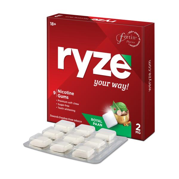 Netmeds | Ryze 2 mg Nicotine Gums - Royal Paan 9's